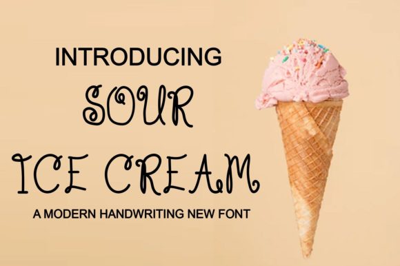 Sour Ice Cream: A Whimsical Handwritten Typeface for Editorial Design